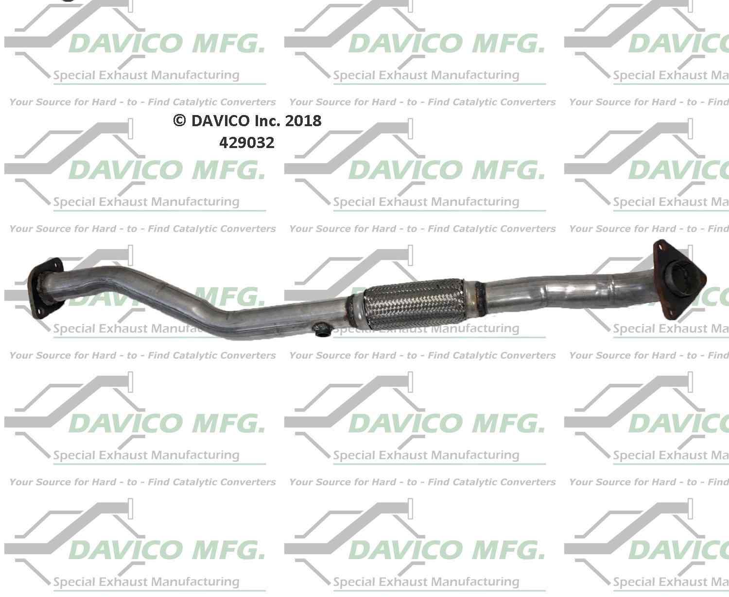 Davico Mfg Exact-Fit Exhaust Pipe  top view frsport 429032