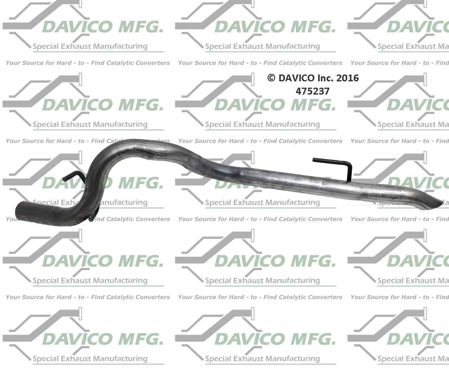 Davico Mfg Exact-Fit Exhaust Pipe  top view frsport 475237