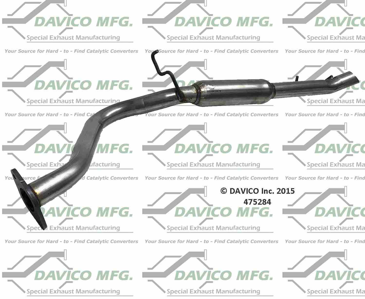 Davico Mfg Exact-Fit Exhaust Pipe  top view frsport 475284