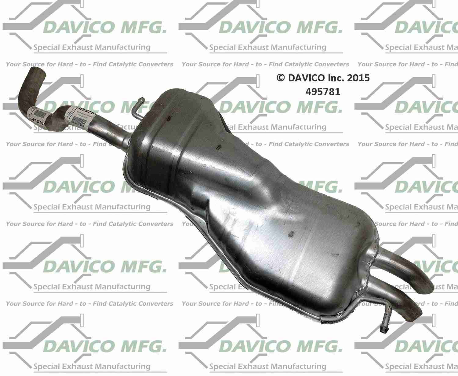 Davico Mfg Direct fit Muffler  top view frsport 495781