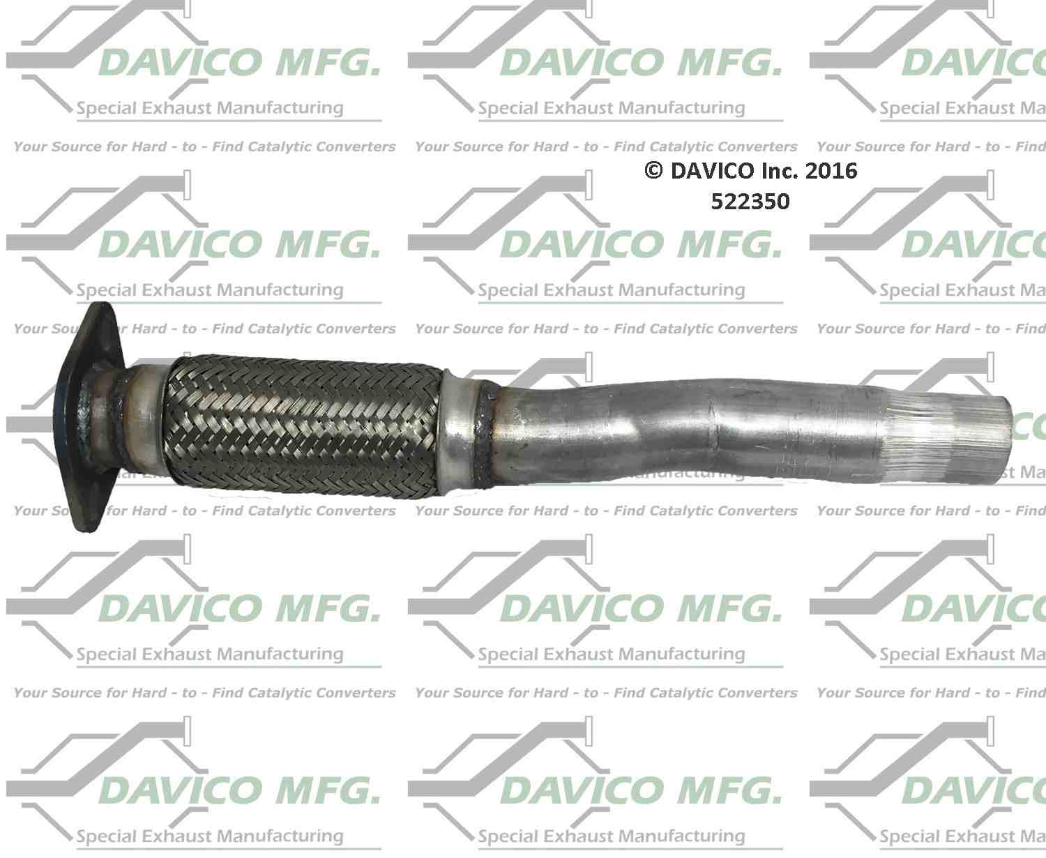 Davico Mfg Exact-Fit Exhaust Pipe  top view frsport 522350