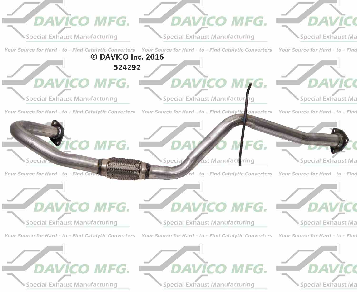 Davico Mfg Exact-Fit Exhaust Pipe  top view frsport 524292