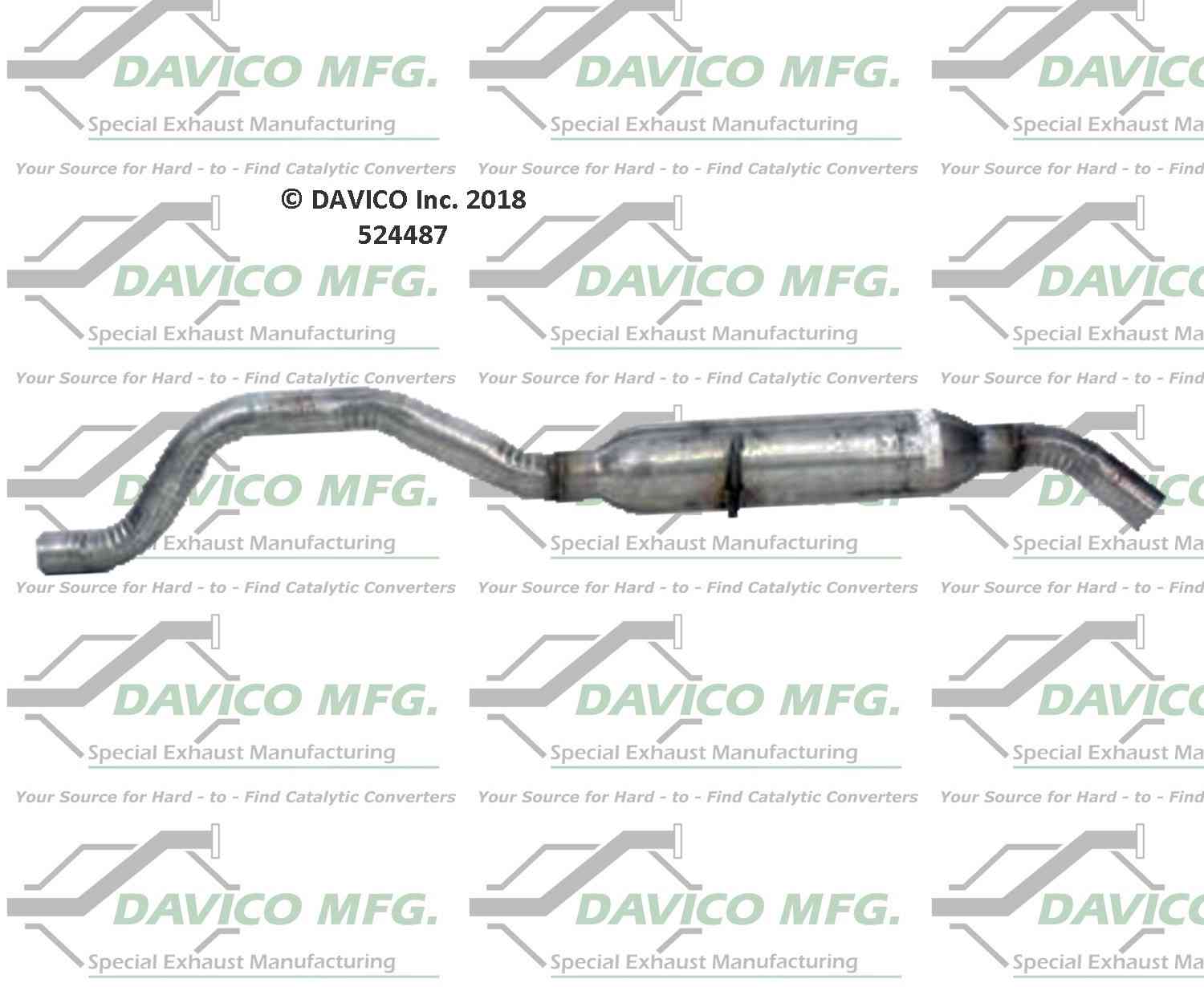 Davico Mfg Exact-Fit Exhaust Pipe  top view frsport 524487