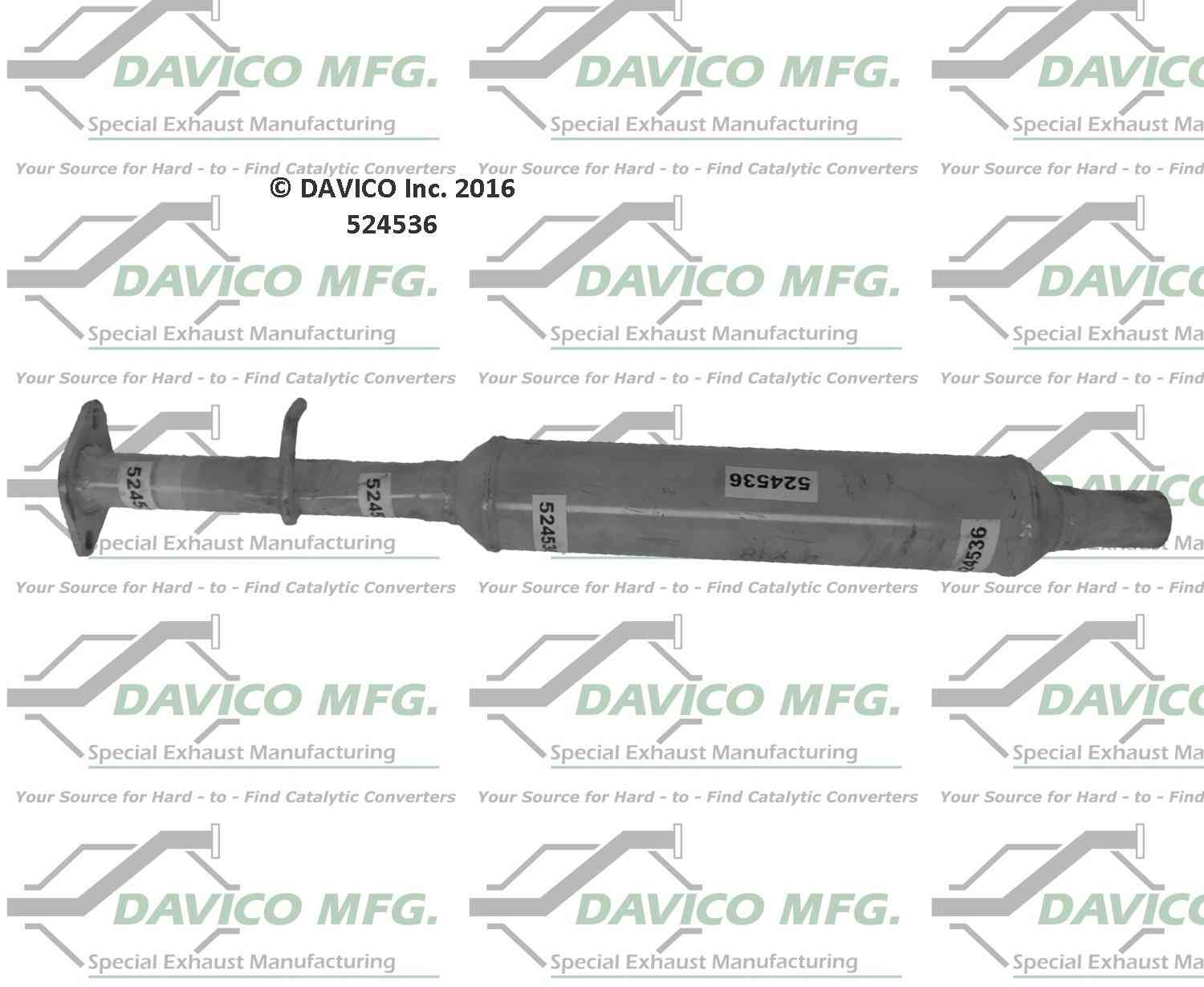 Davico Mfg Exact-Fit Exhaust Pipe  top view frsport 524536