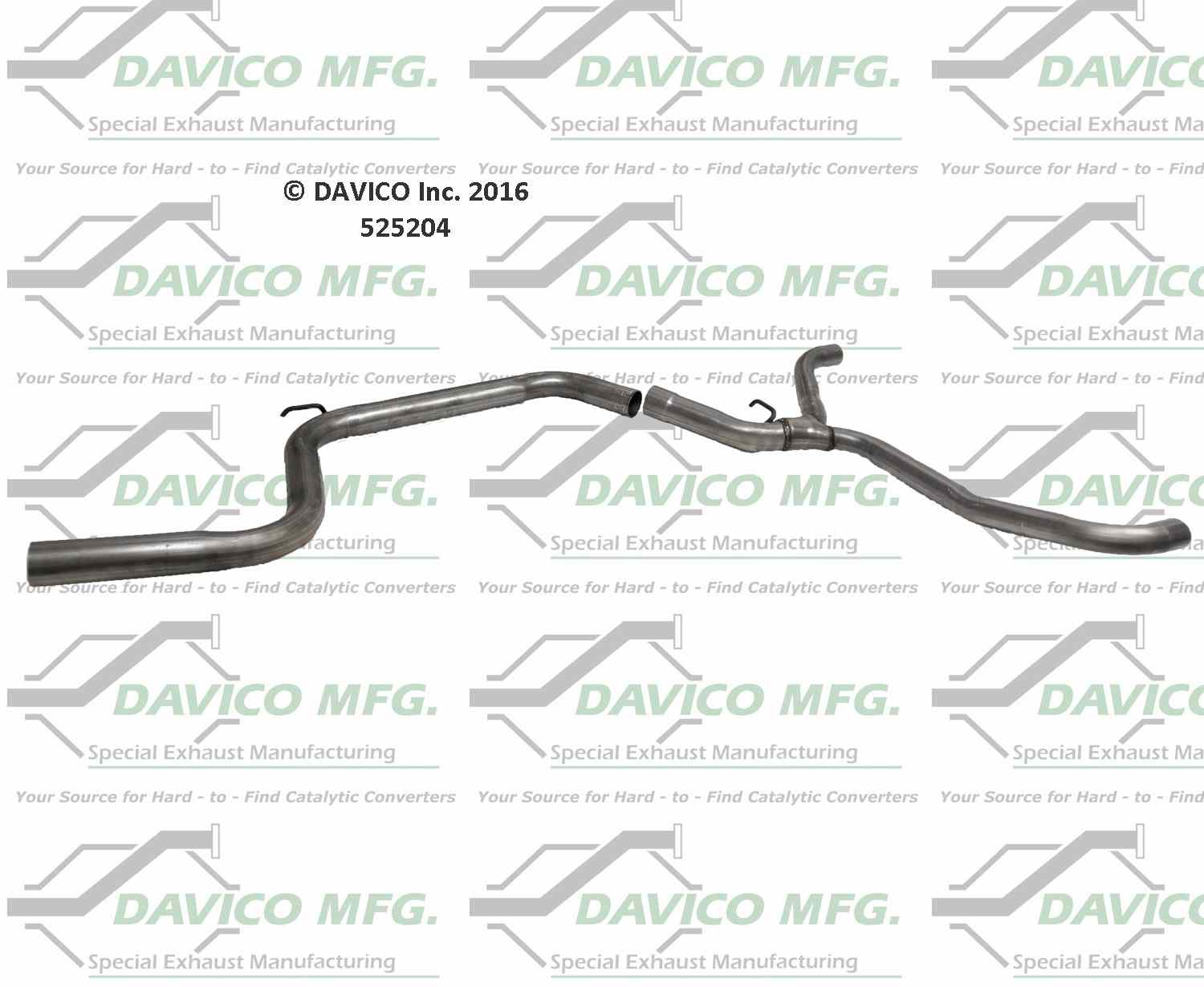 Davico Mfg Exact-Fit Exhaust Pipe  top view frsport 525204