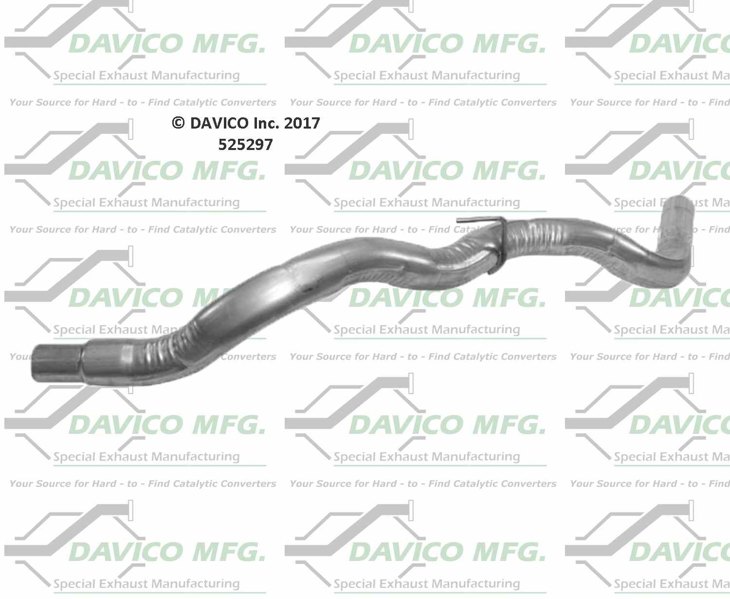 Davico Mfg Exact-Fit Exhaust Pipe  top view frsport 525297