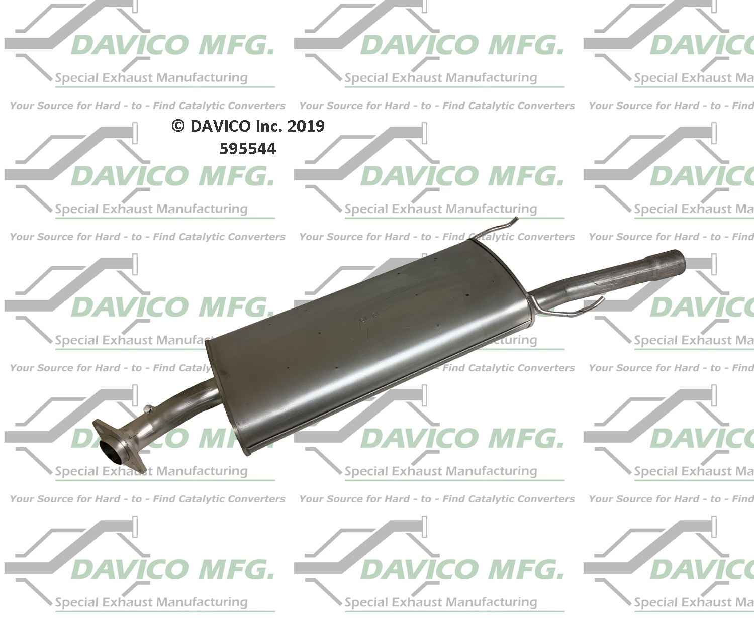 Davico Mfg Direct fit Muffler  top view frsport 595544