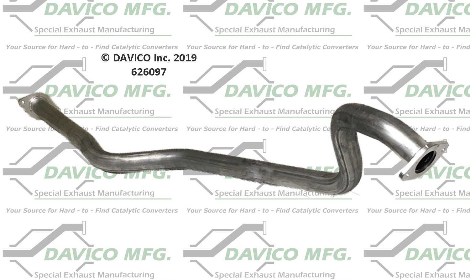 Davico Mfg Exact-Fit Exhaust Pipe  top view frsport 626097