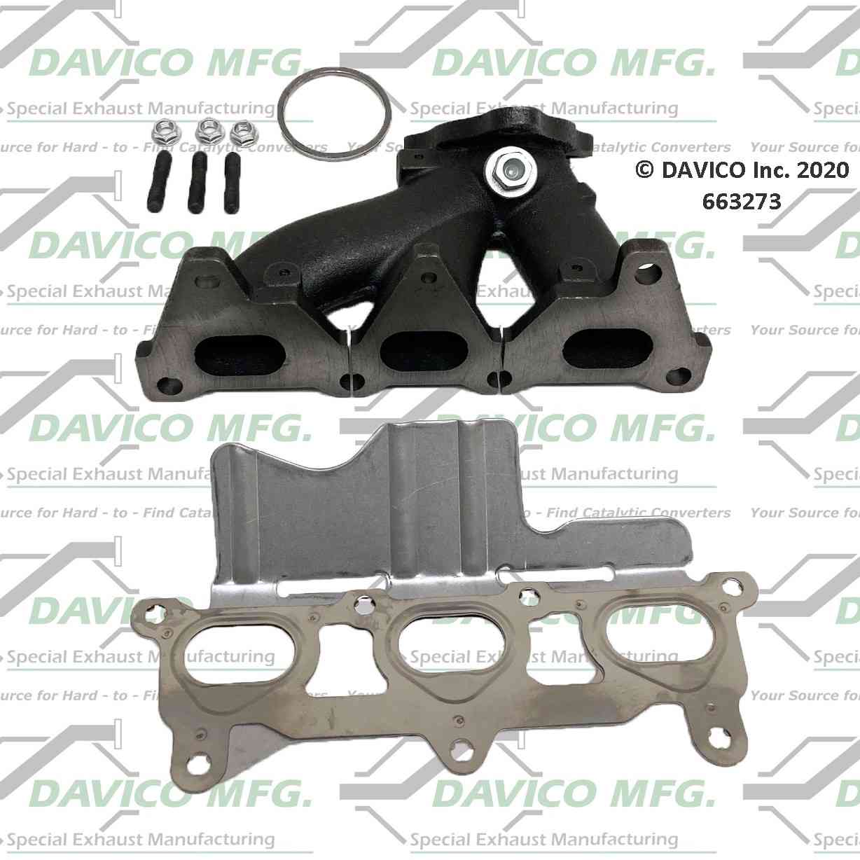 Davico Mfg Davico exhaust manifold  top view frsport 663273