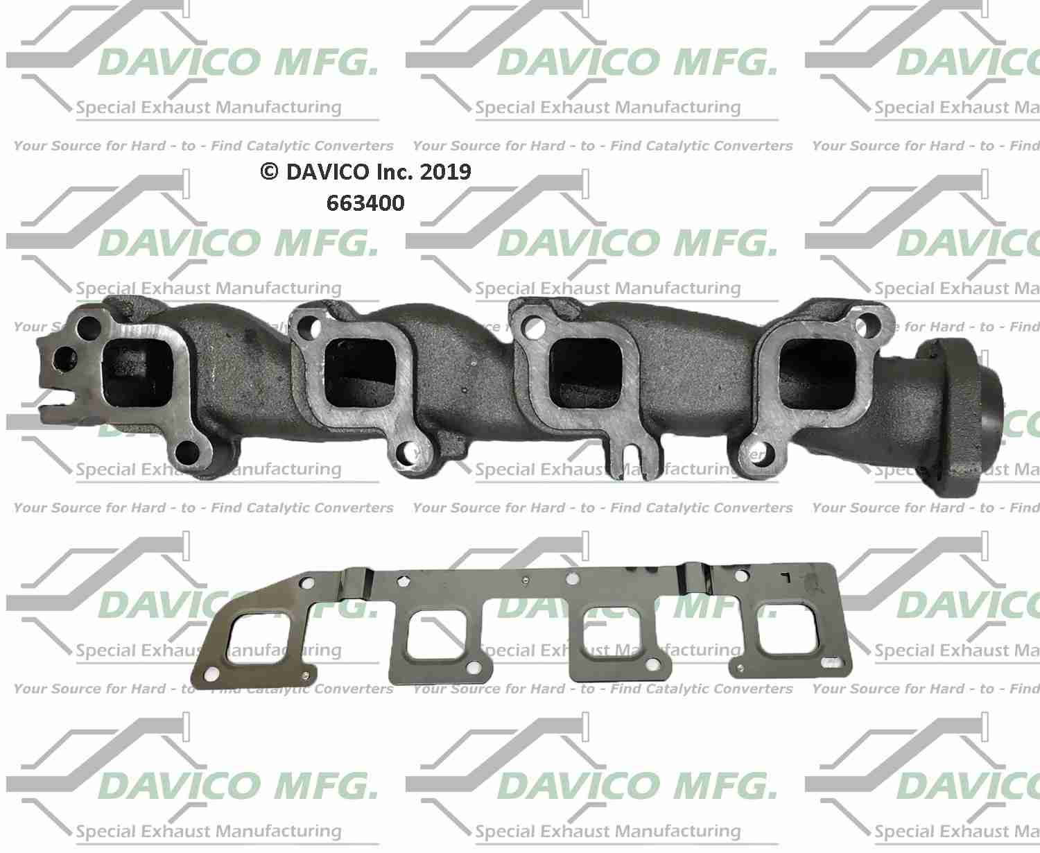 Davico Mfg Davico exhaust manifold  top view frsport 663400