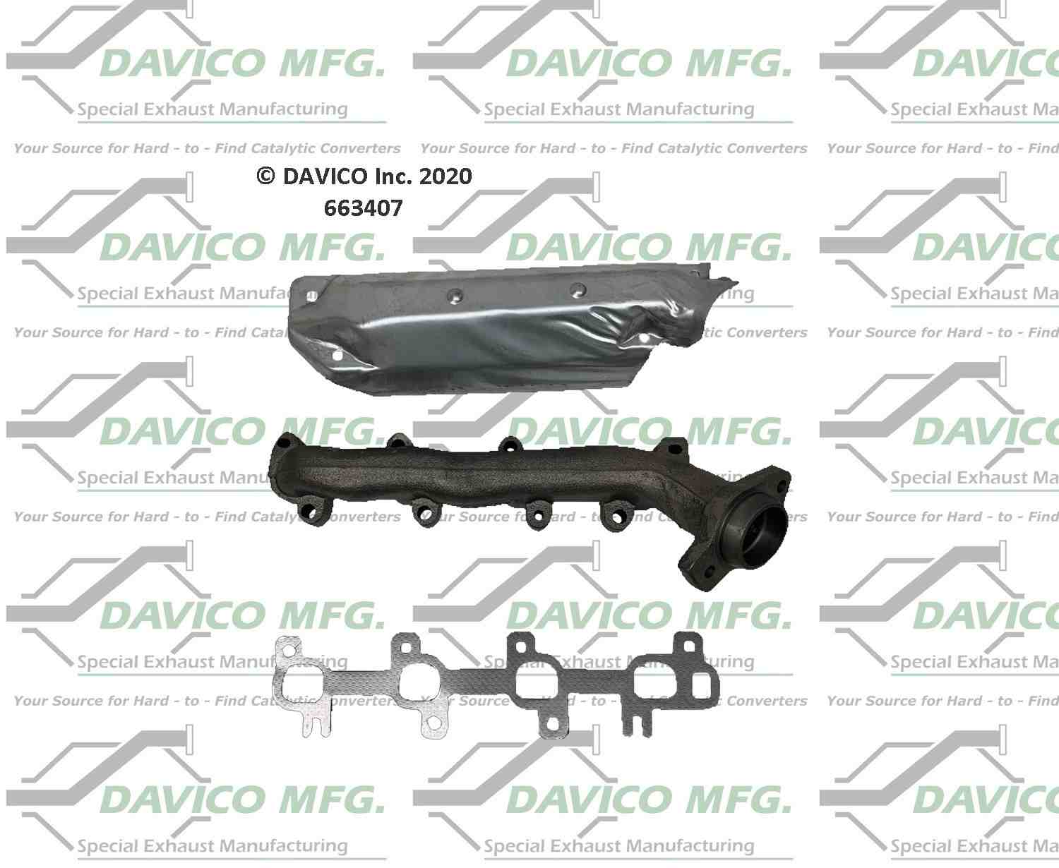 Davico Mfg Davico exhaust manifold  top view frsport 663407