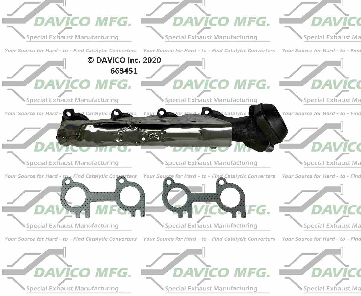 Davico Mfg Davico exhaust manifold  top view frsport 663451