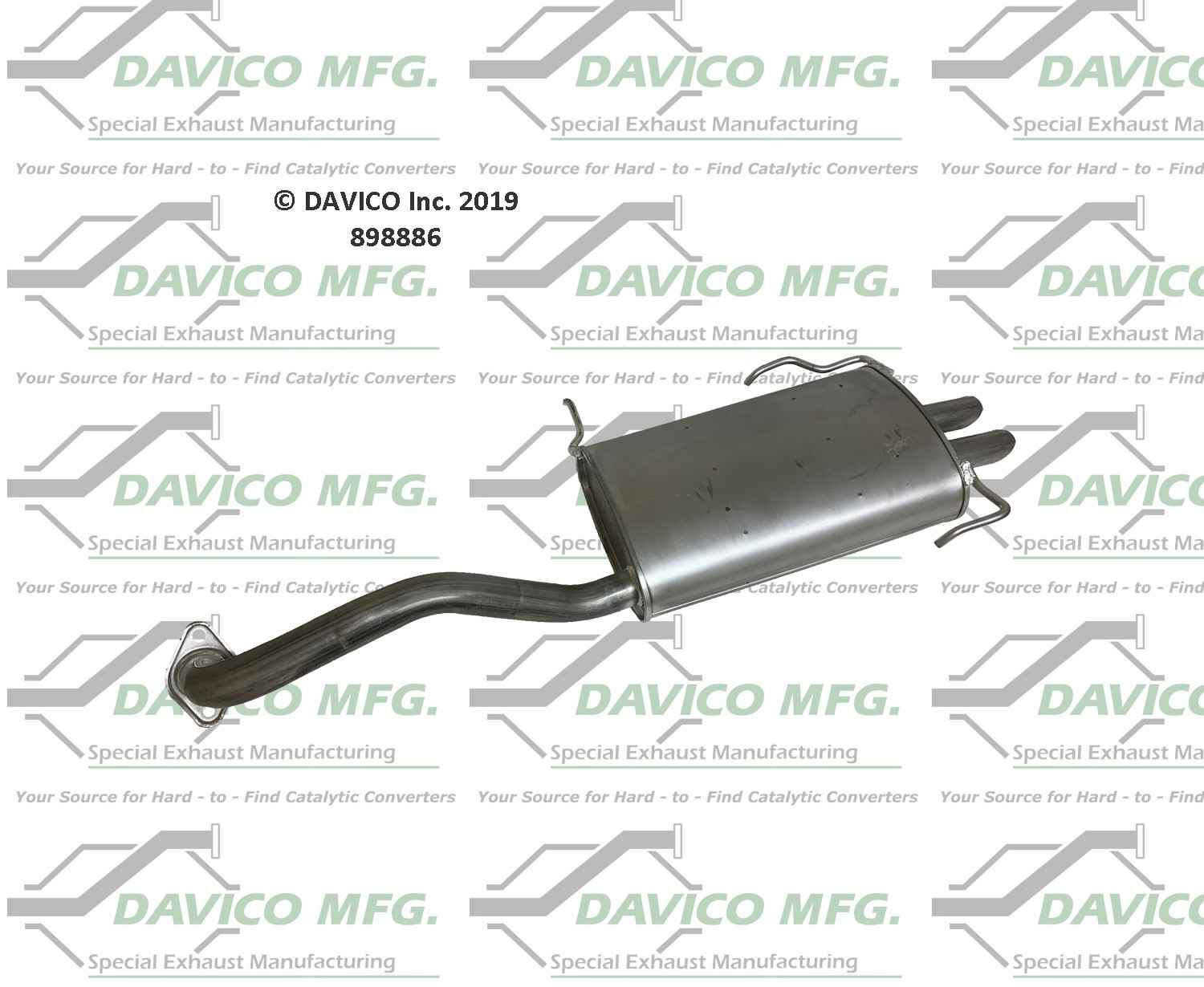 Davico Mfg Direct fit Muffler  top view frsport 898886