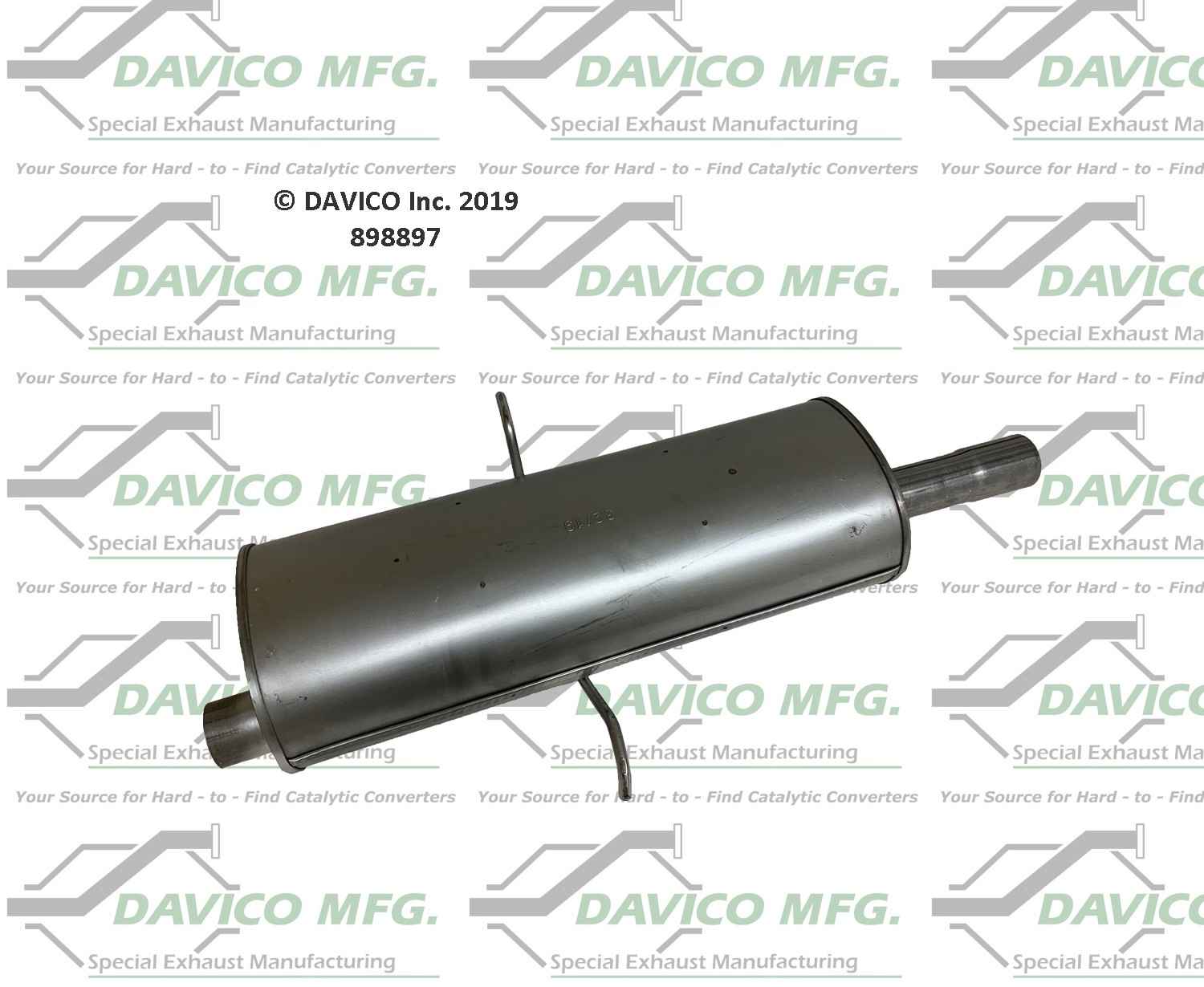 Davico Mfg Direct fit Muffler  top view frsport 898897