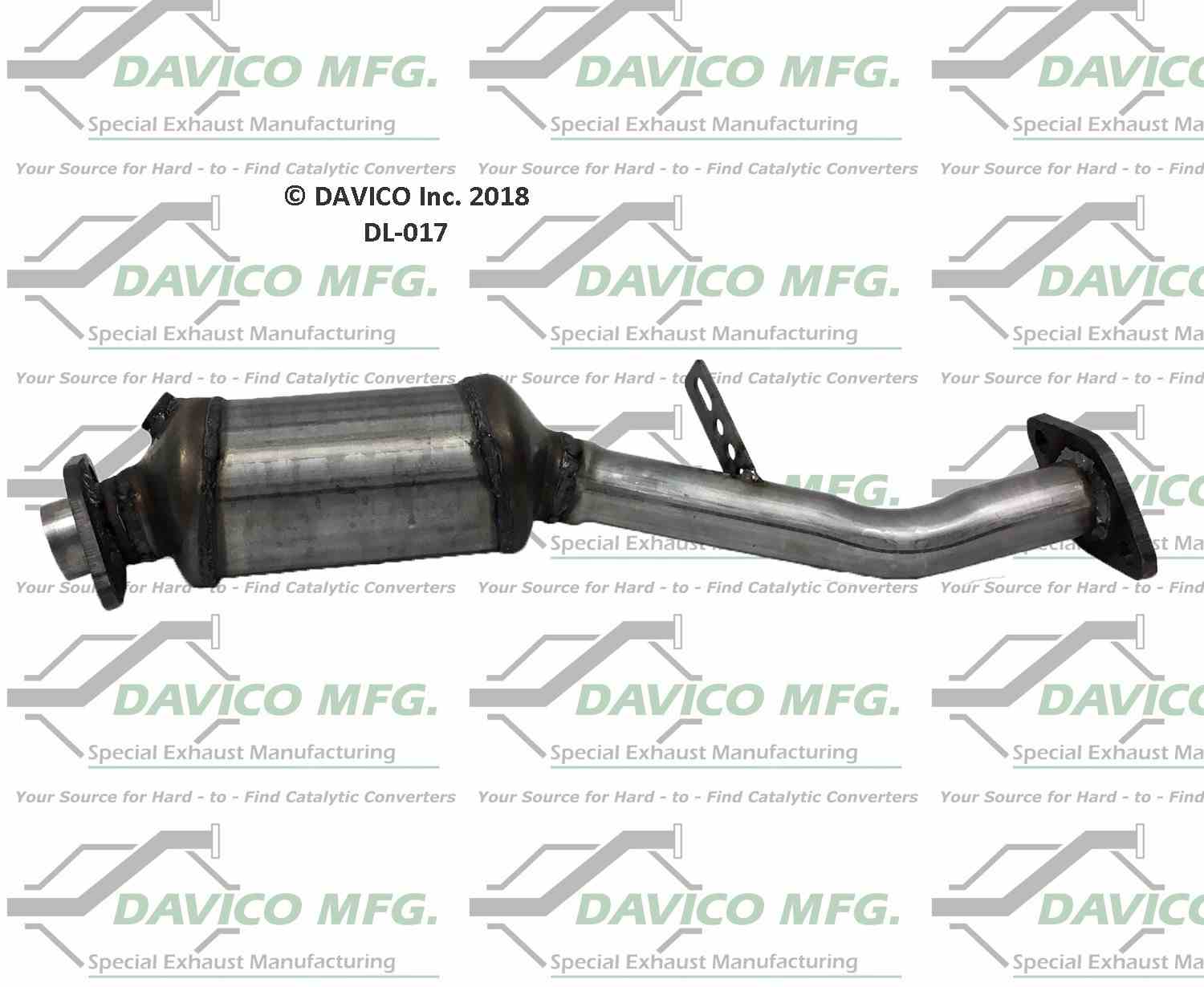 Davico Mfg Exact-Fit Catalytic Converter  top view frsport DL-017