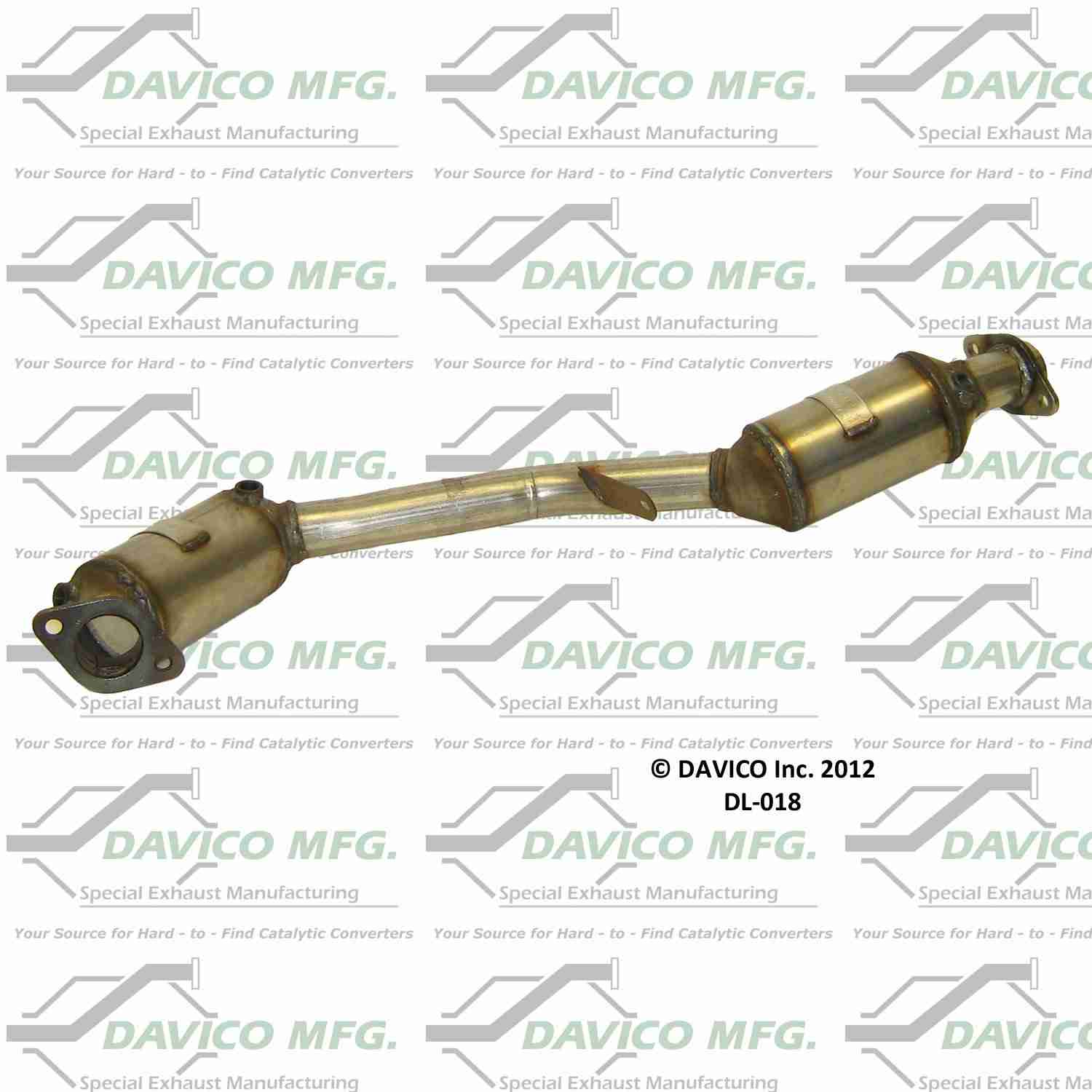 Davico Mfg Exact-Fit Catalytic Converter  top view frsport DL-018