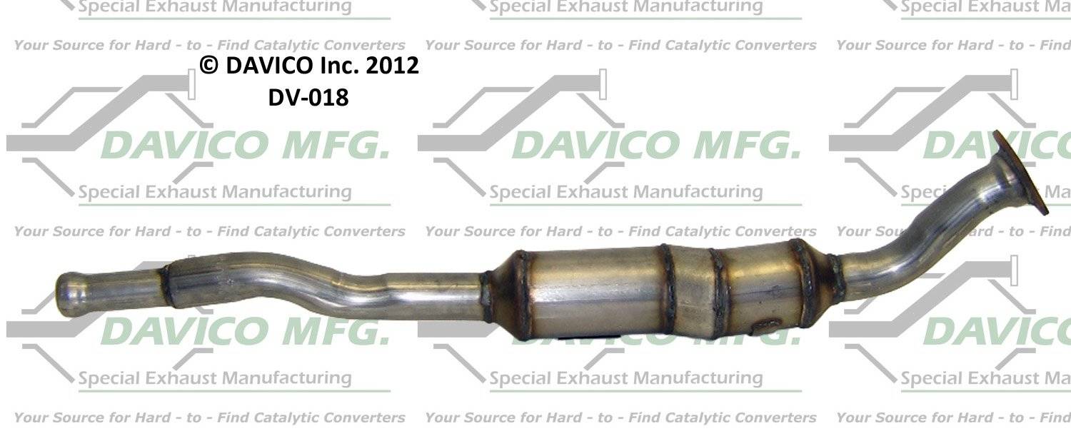 Davico Mfg Exact-Fit Catalytic Converter  top view frsport DV-018