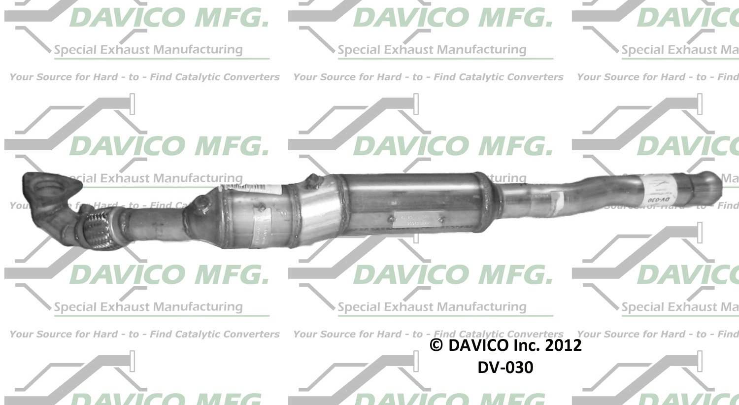 Davico Mfg Exact-Fit Catalytic Converter  top view frsport DV-030