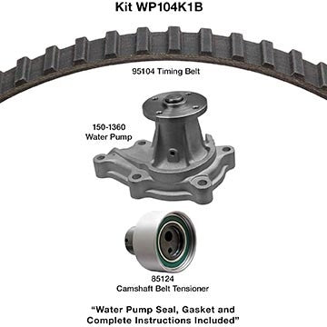 dayco engine timing belt kit with water pump  frsport wp104k1b