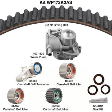 dayco engine timing belt kit with water pump  frsport wp172k2as