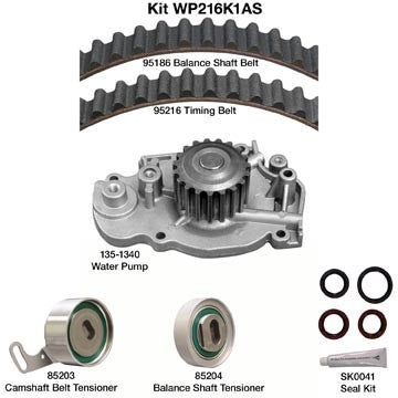 Dayco Engine Timing Belt Kit with Water Pump  top view frsport WP216K1AS