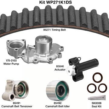 dayco engine timing belt kit with water pump  frsport wp271k1ds