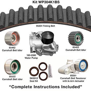 dayco engine timing belt kit with water pump  frsport wp304k1bs