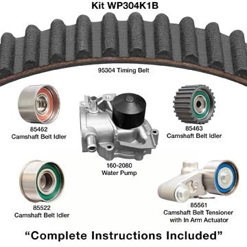 dayco engine timing belt kit with water pump  frsport wp304k1b