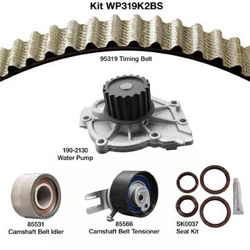 dayco engine timing belt kit with water pump  frsport wp319k2bs