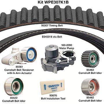 dayco engine timing belt kit with water pump  frsport wpe307k1b