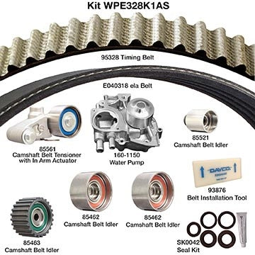 dayco engine timing belt kit with water pump  frsport wpe328k1as