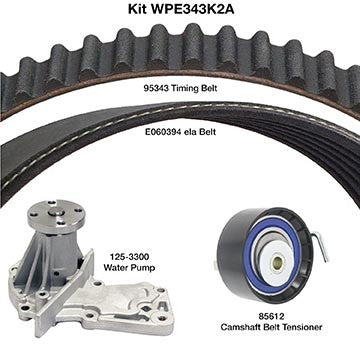 dayco engine timing belt kit with water pump  frsport wpe343k2a