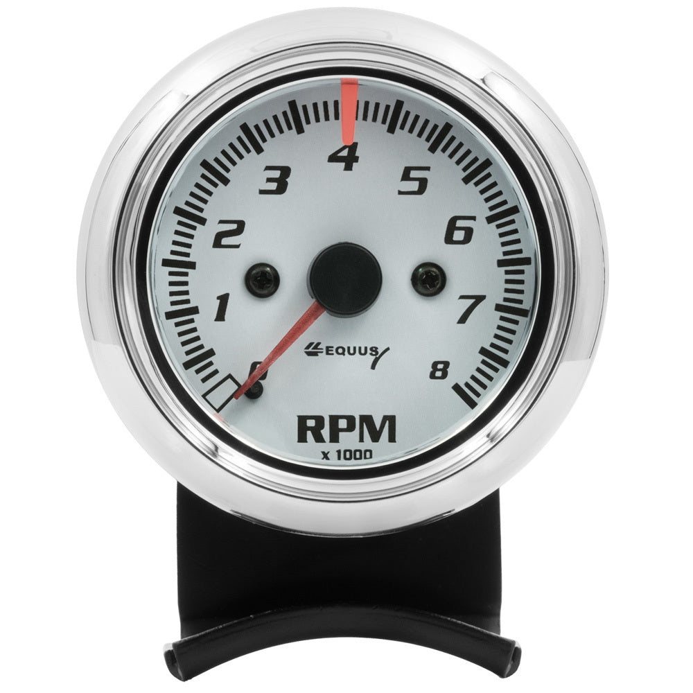 Equus 2-1/2 Dia Tachometer 8000 RPM White Dial EQUE5076