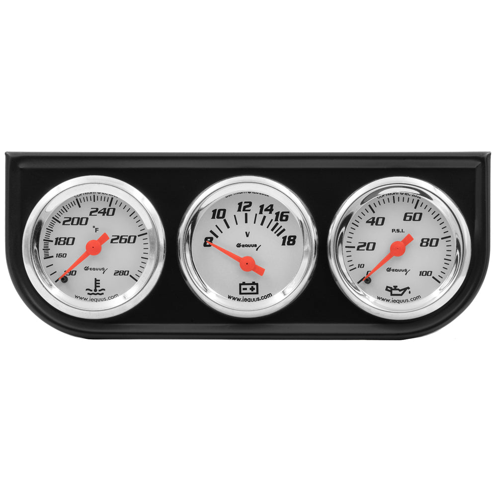 Equus 1-1/2 Dia Triple Gauge Set w/Black Panel EQUE5100