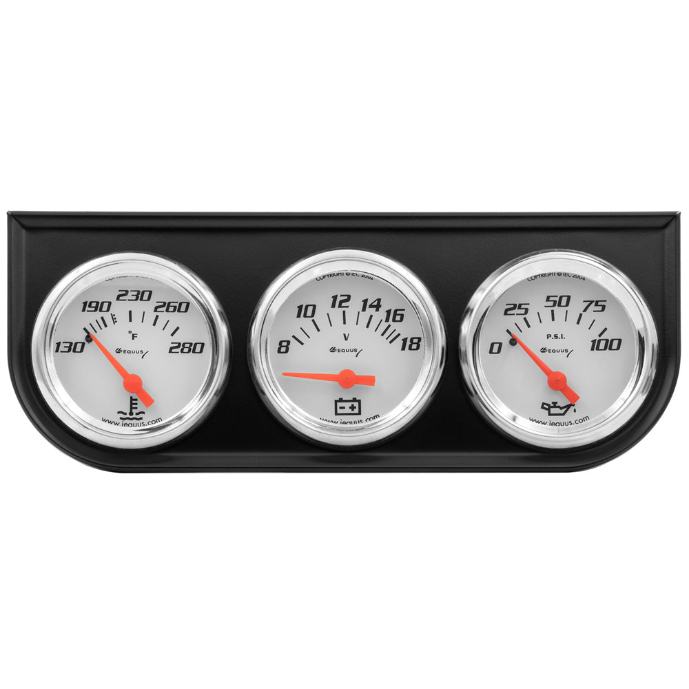 Equus 2.0 Dia Triple Gauge Set w/Black Panel EQUE5200