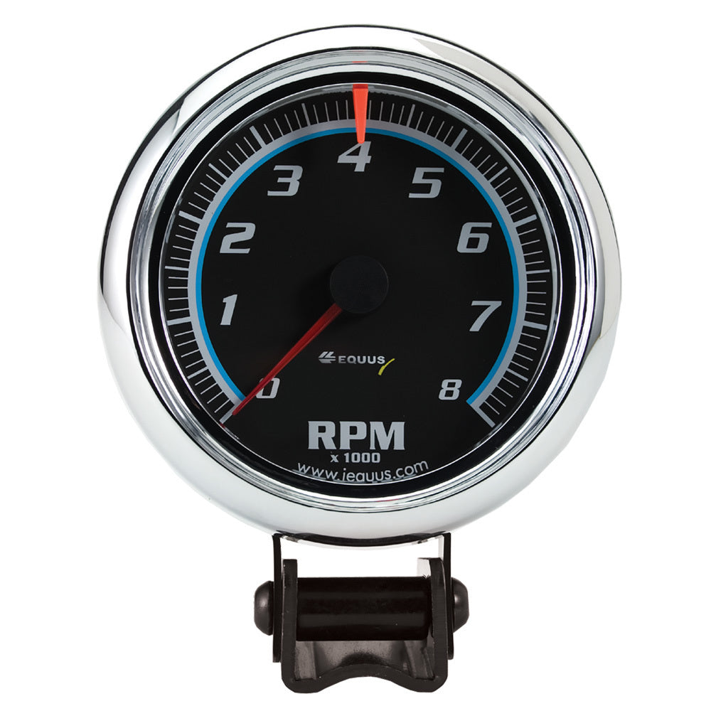 Equus 3-3/8 Dia Tachometer 8000 RPM Black Dial EQUE6078