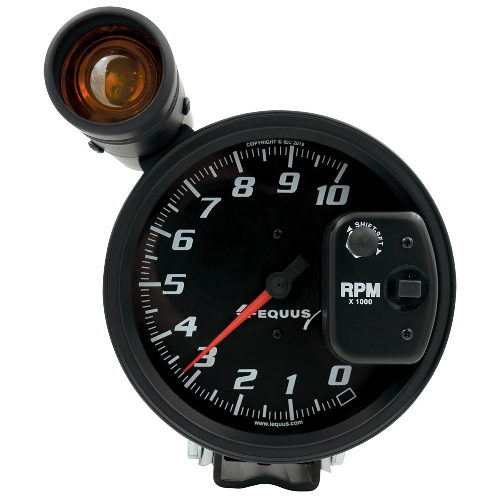 Equus 5in Dia Tachometer 10K RPM w/Ext Shift-Lite EQUE6080