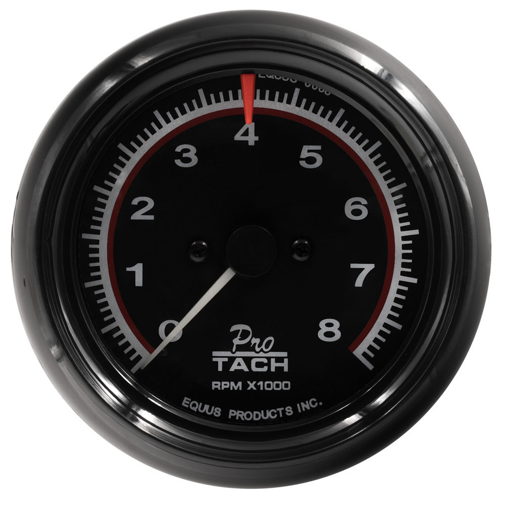 Equus 3-3/8 Dia Tachometer 8000 RPM Black Dial EQUE6088