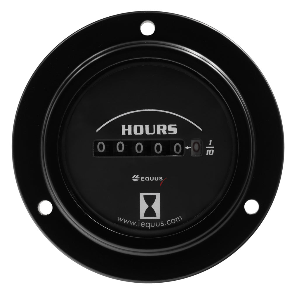 Equus 2.0 Dia Hourmeter Gauge Flange Mount - Black EQUE6210