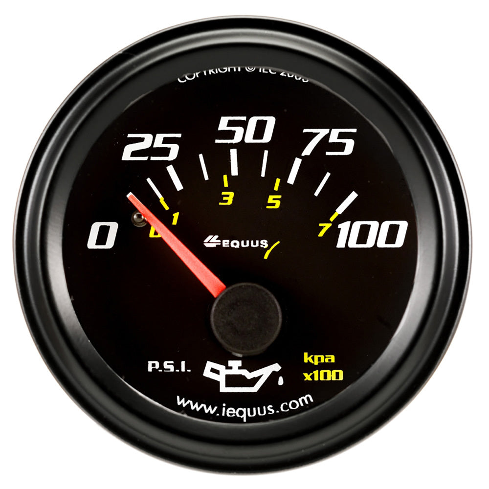 Equus 2.0 Dia Oil Pressure Gauge Black 0-100psi EQUE6234