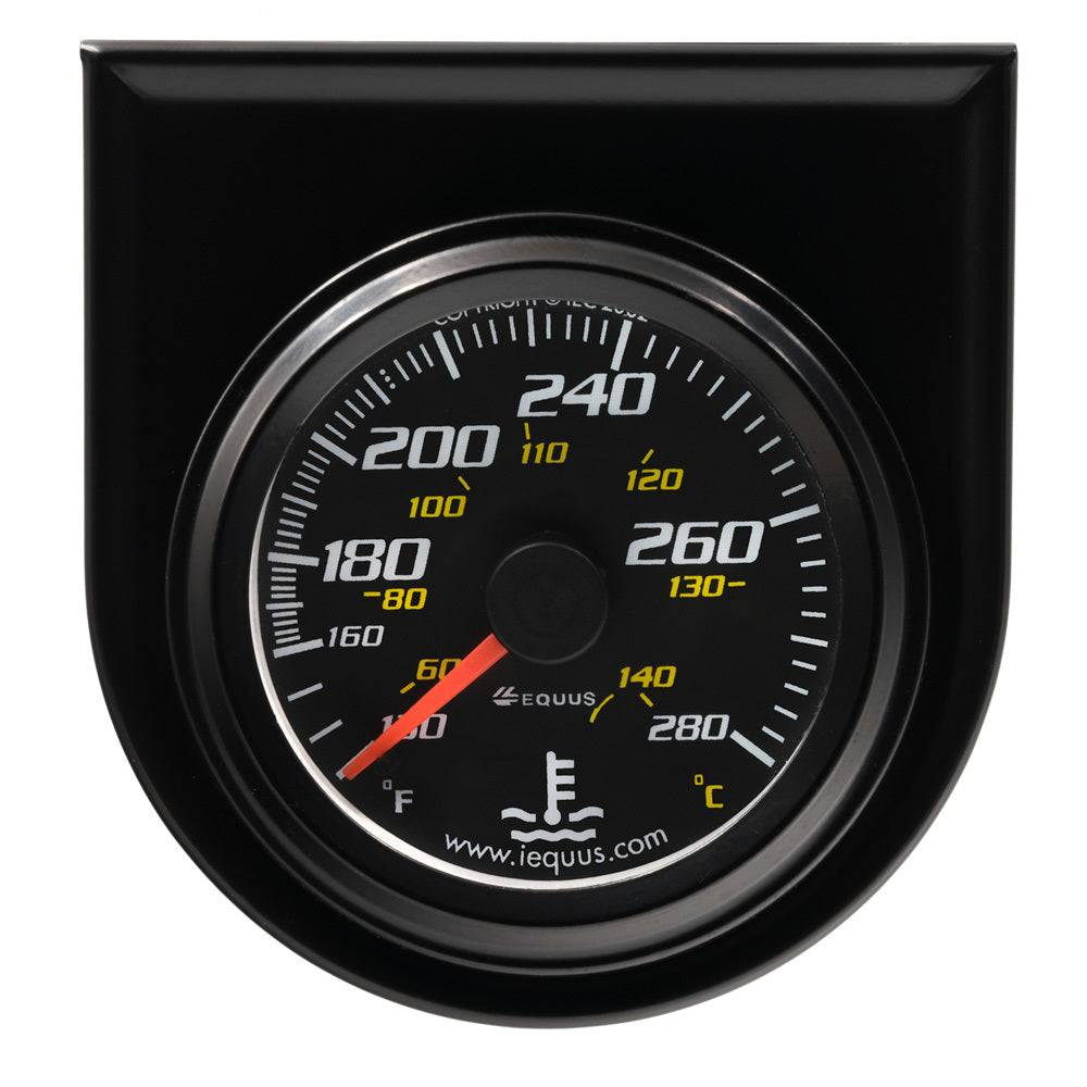 Equus 2.0 Dia Water Temp Gauge Black 130-280 EQUE6242