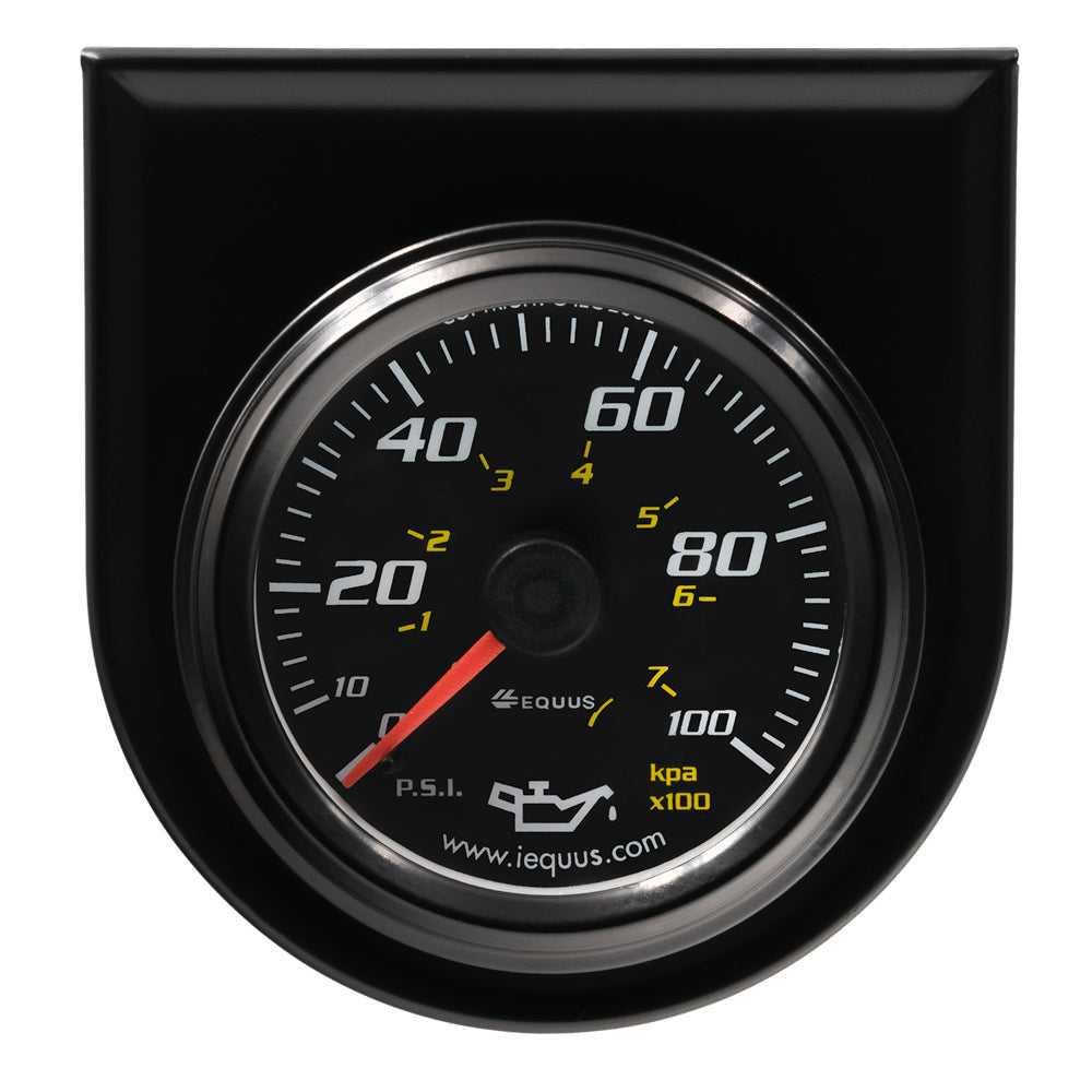 Equus 2.0 Dia Oil Pressure Gauge Black 0-100psi EQUE6244