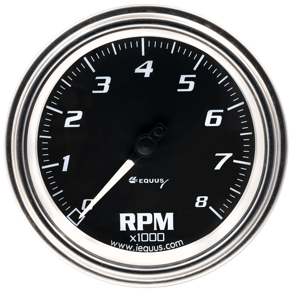 Equus 3-3/8 Dia Tachometer 8000 RPM Chrome EQUE7068