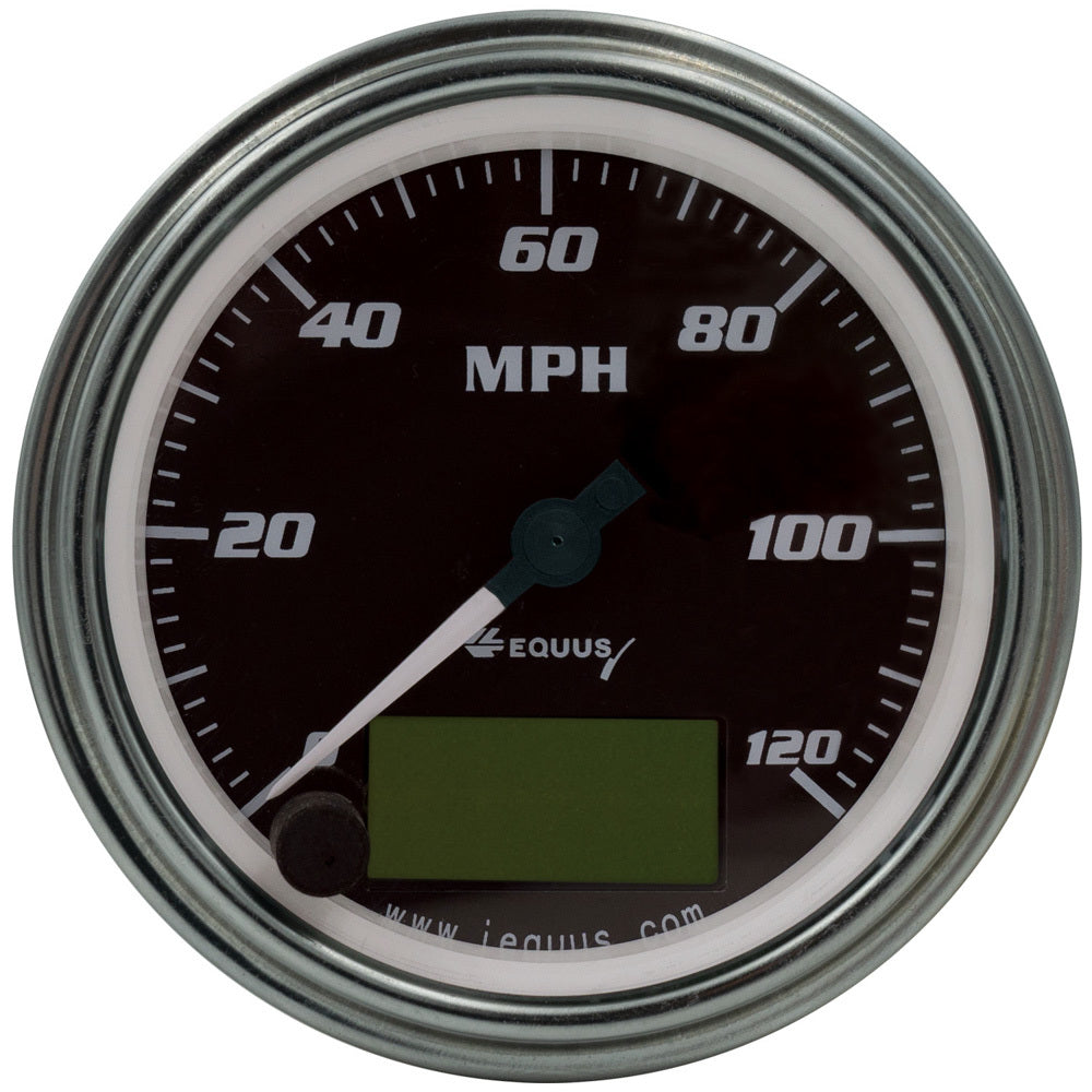 Equus 3-3/8 Dia Speedometer 0-120 MPH Chrome Elec EQUE7074