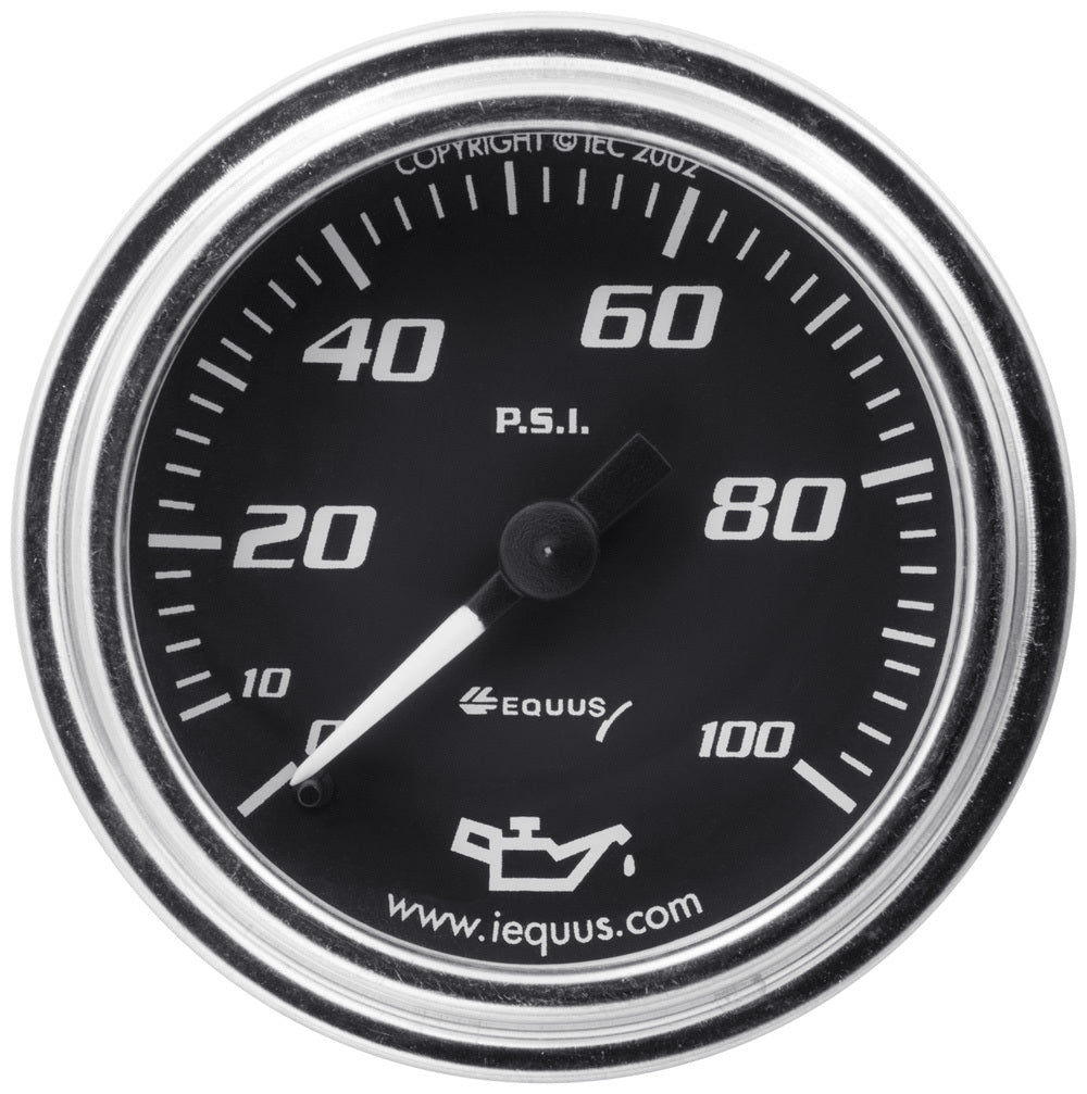 Equus 2.0 Dia Oil Pressure Gauge Chrome 0-100psi EQUE7244