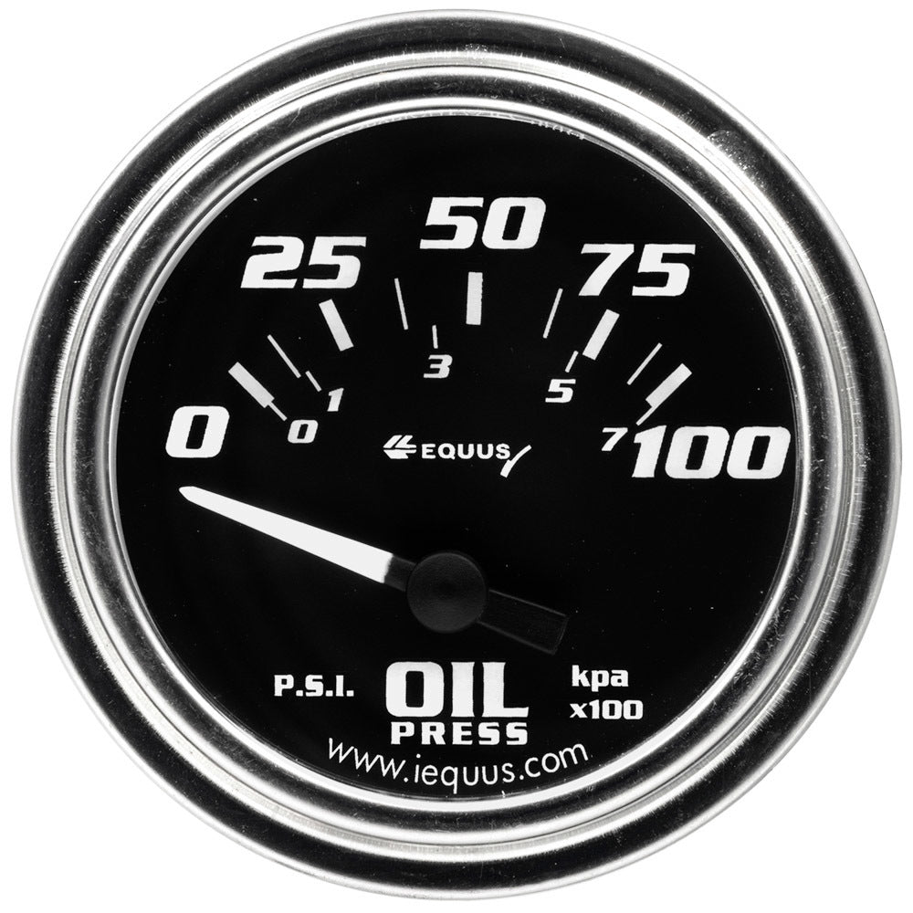 Equus 2.0 Dia Oil Pressure Gauge Chrome 0-100psi EQUE7264