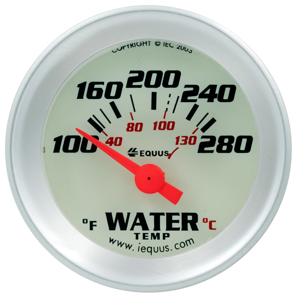 Equus 1-1/2 Dia Water Temp Gauge Silver 100-280 EQUE8162