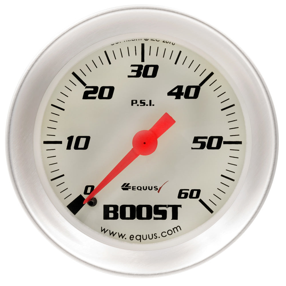 Equus 2.0 Dia Boost Gauge Silver 60psi EQUE8256