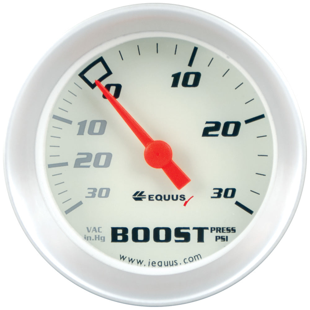 Equus 2.0 Dia Vacuum/Boost Gauge Silver 30 HG/30 PS EQUE8257