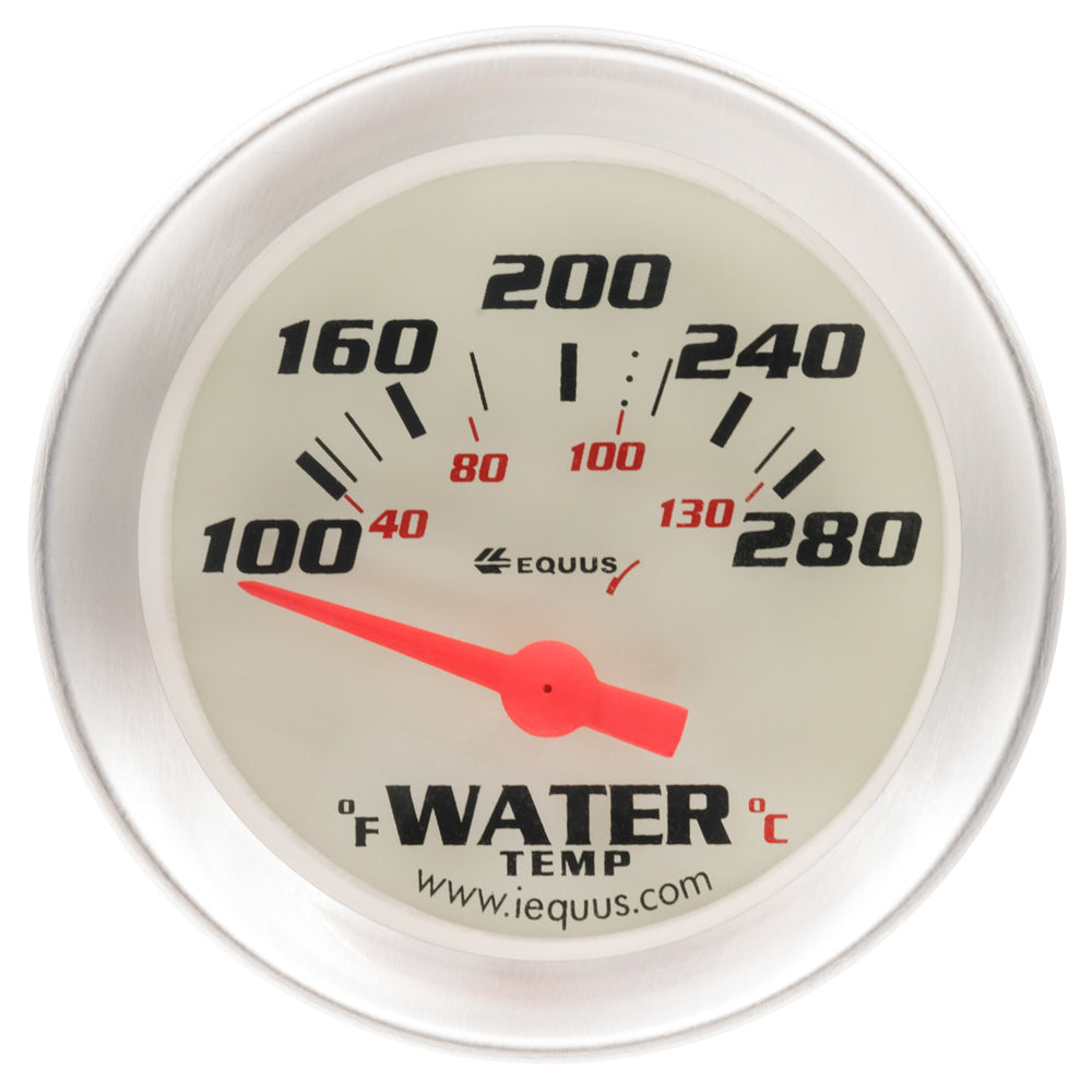 Equus 2.0 Dia Water Temp Gauge Silver 100-280 EQUE8262